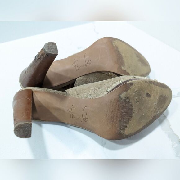 FRANCO SARTO A-Elice brown suede leather slingback Heeled stiletto shoes clog 10 - Picture 13 of 13